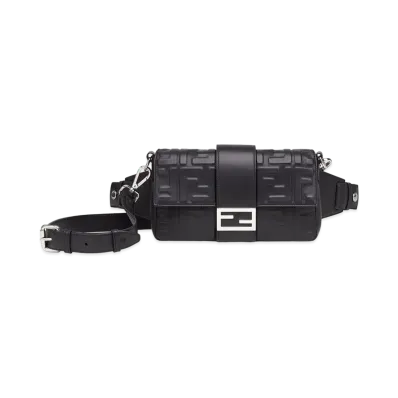 FENDI Baguet Nappa Leather Bag "Black"
