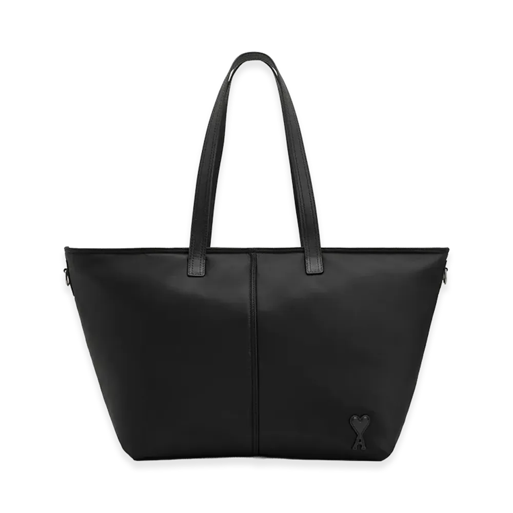 AMI PARIS Nylon Marcel Small Shopping Bag "Black"