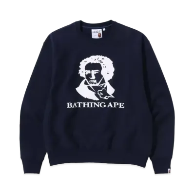 A BATHING APE CLASSIC BATHING APE RELAXED FIT CREWNECK "Navy"