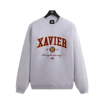 Kith x Marvel X-Men Xavier Institute Varsity Crewneck "Light Heather Grey"