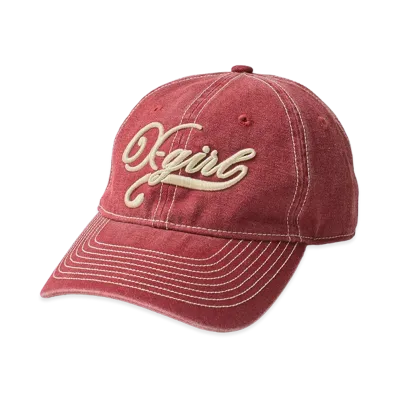 X-Girl Women's Bicolor Stitch Faded 6Panel Cap "Red"