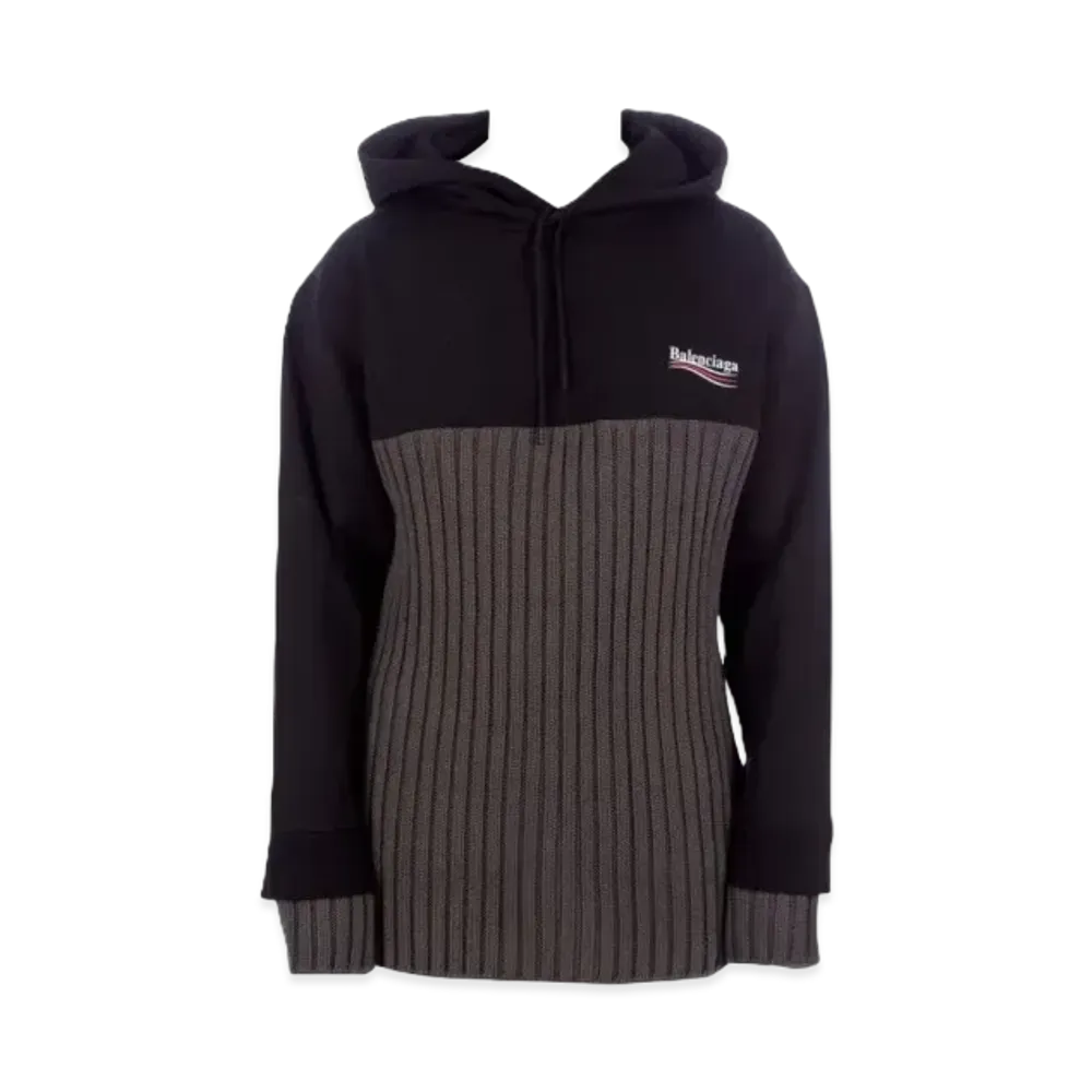 BALENCIAGA Back Logo Hoodie "Black/Grey"