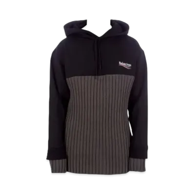 BALENCIAGA Back Logo Hoodie "Black/Grey"