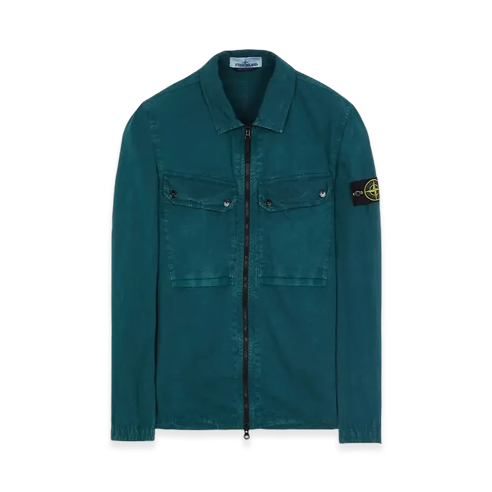 Stone Island 102WN Brushed Organic Cotton Overshirt - 23FW "Dark Teal Green"