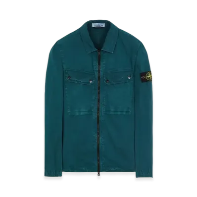 Stone Island 102WN Brushed Organic Cotton Overshirt - 23FW "Dark Teal Green"