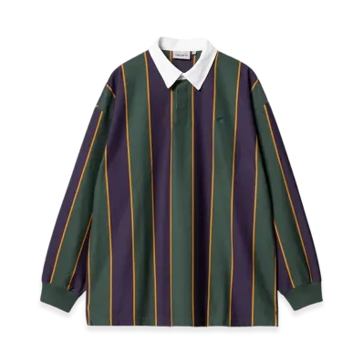 Carhartt WIP Ruben Stripe Rugby Shirt "Discovery Green/Cassis"