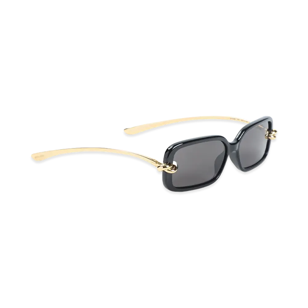 Bottega Veneta Women's Knot Rectangular Sunglasses "Black"