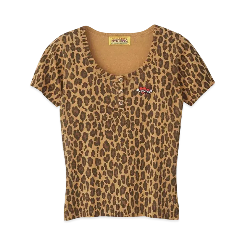 HYSTERIC GLAMOUR Leopard Pattern Pullover "Beige"