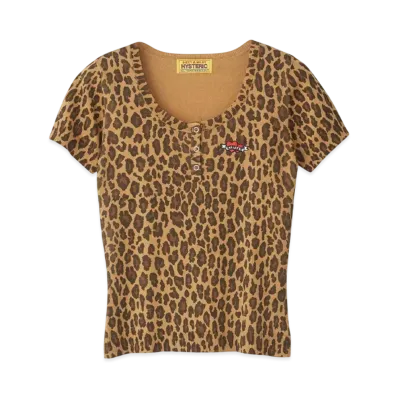 HYSTERIC GLAMOUR Leopard Pattern Pullover "Beige"