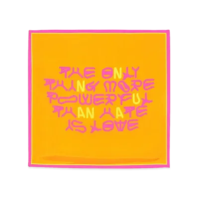 ZARA x Bad Bunny Benito Antonio 100% Silk Amor Print Bandana "Orange"