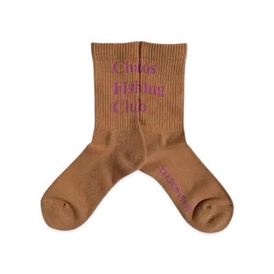 Chaos Fishing Club 1PAC LOGO SOCKS "BROWN"