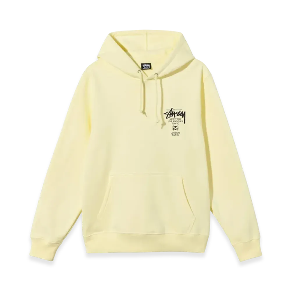 Stussy World Tour Hoodie 2021 "Pale Yellow"