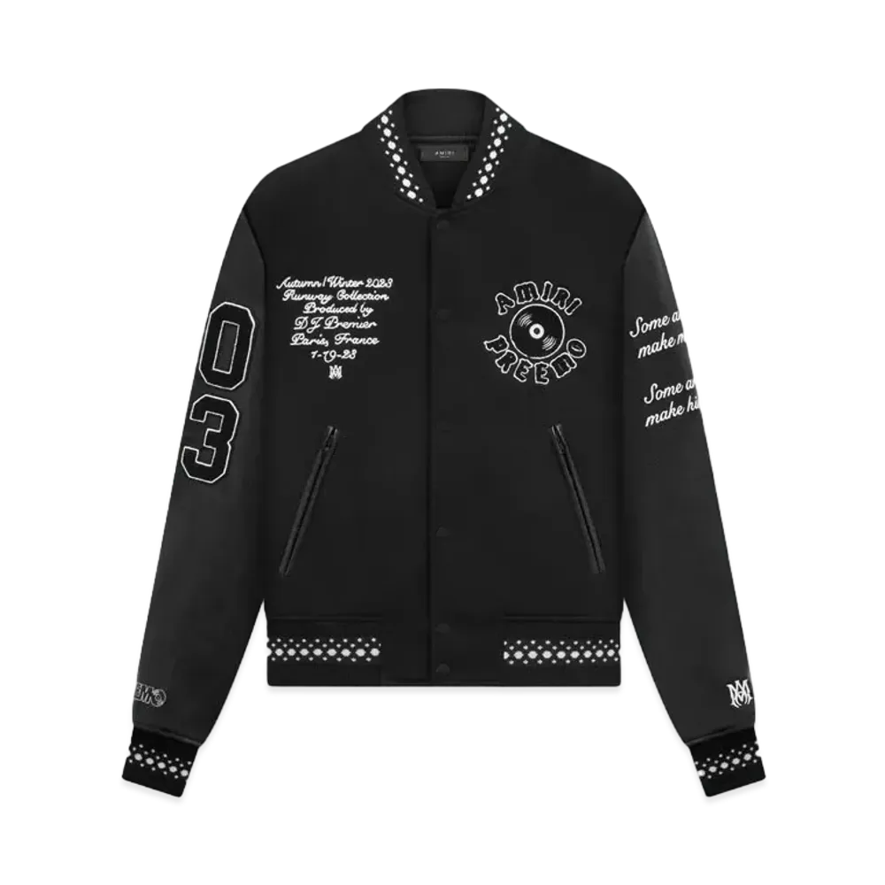 Amiri Dj Premier Varsity Jacket "Black"