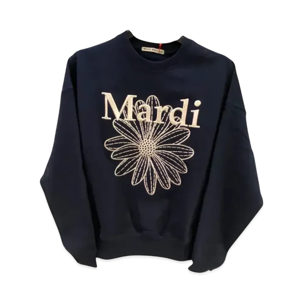 Mardi Mercredi Sweatshirt Flowermardi Needlework "Navy Cream"