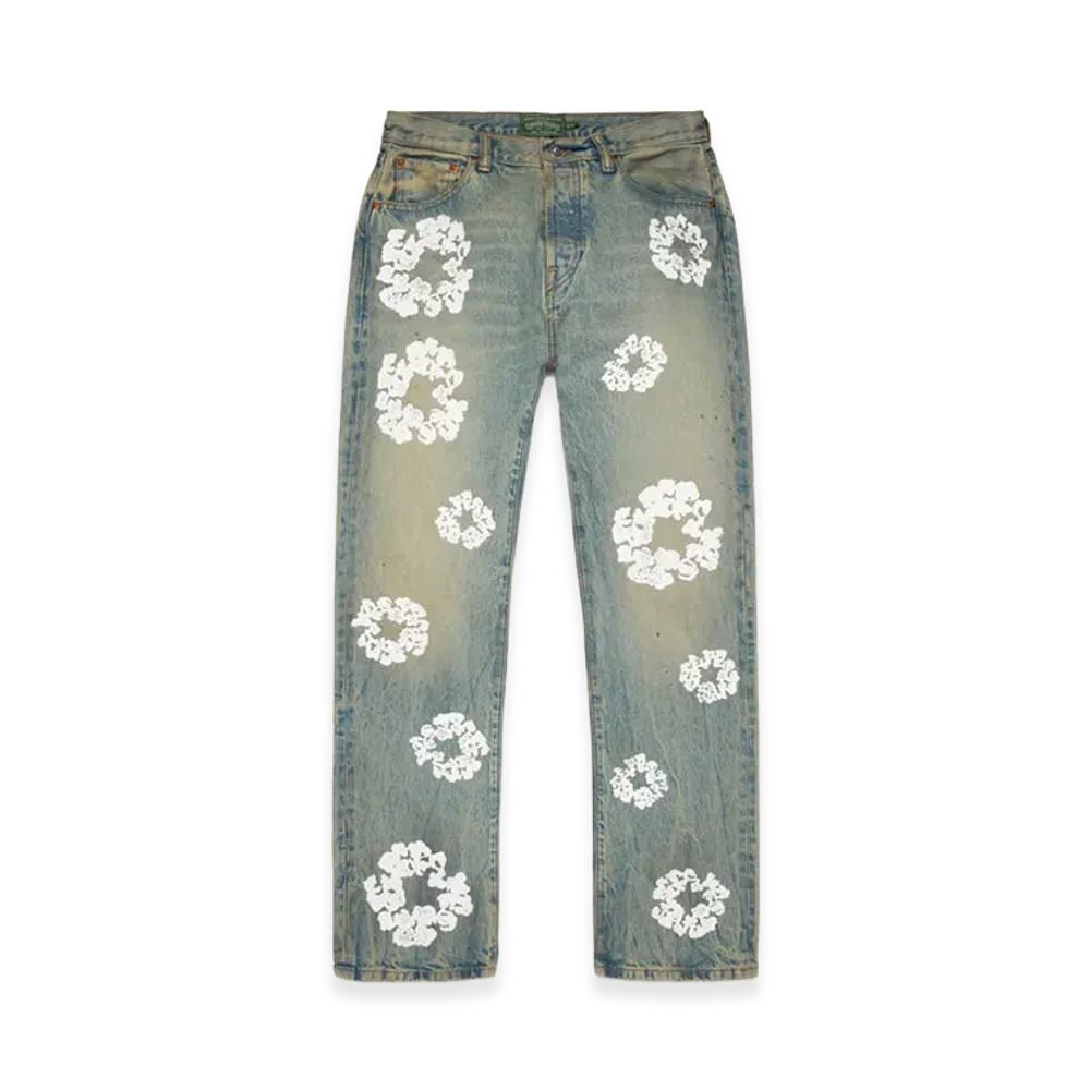 DENIM TEARS Straight Cotton Wreath Denim Pant "Dirty Wash"