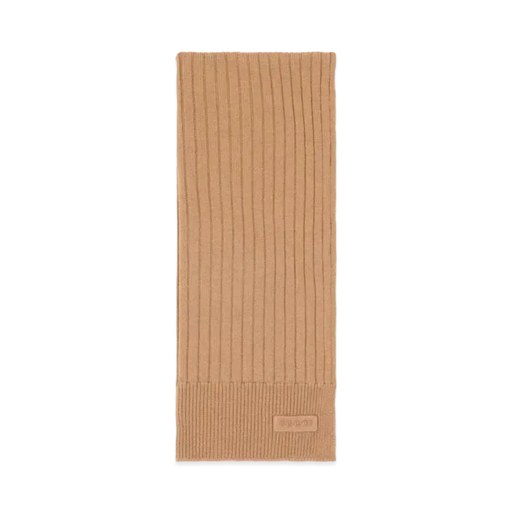 GUCCI Knit Wool Scarf "Brown"