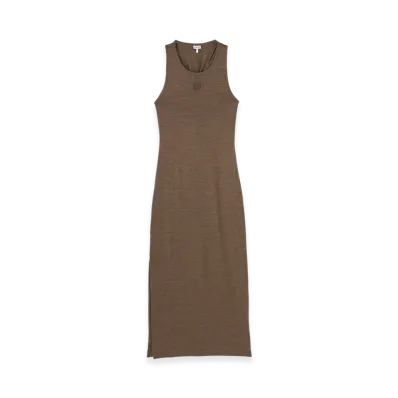 LOEWE Women's Anagram Tank Dress "Chocolate Brown"