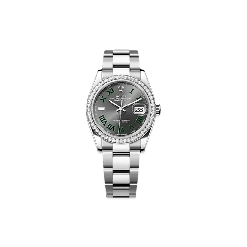 ROLEX Datejust 36 Oystersteel & White Gold Diamonds "Grey"