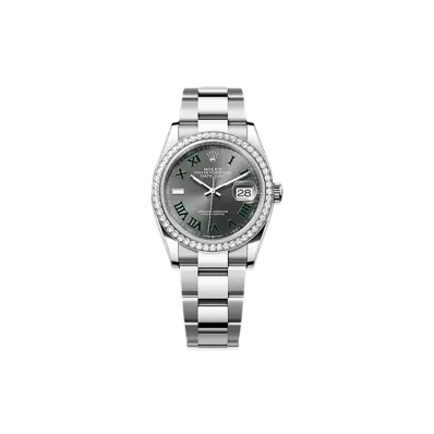 ROLEX Datejust 36 Oystersteel & White Gold Diamonds "Grey"