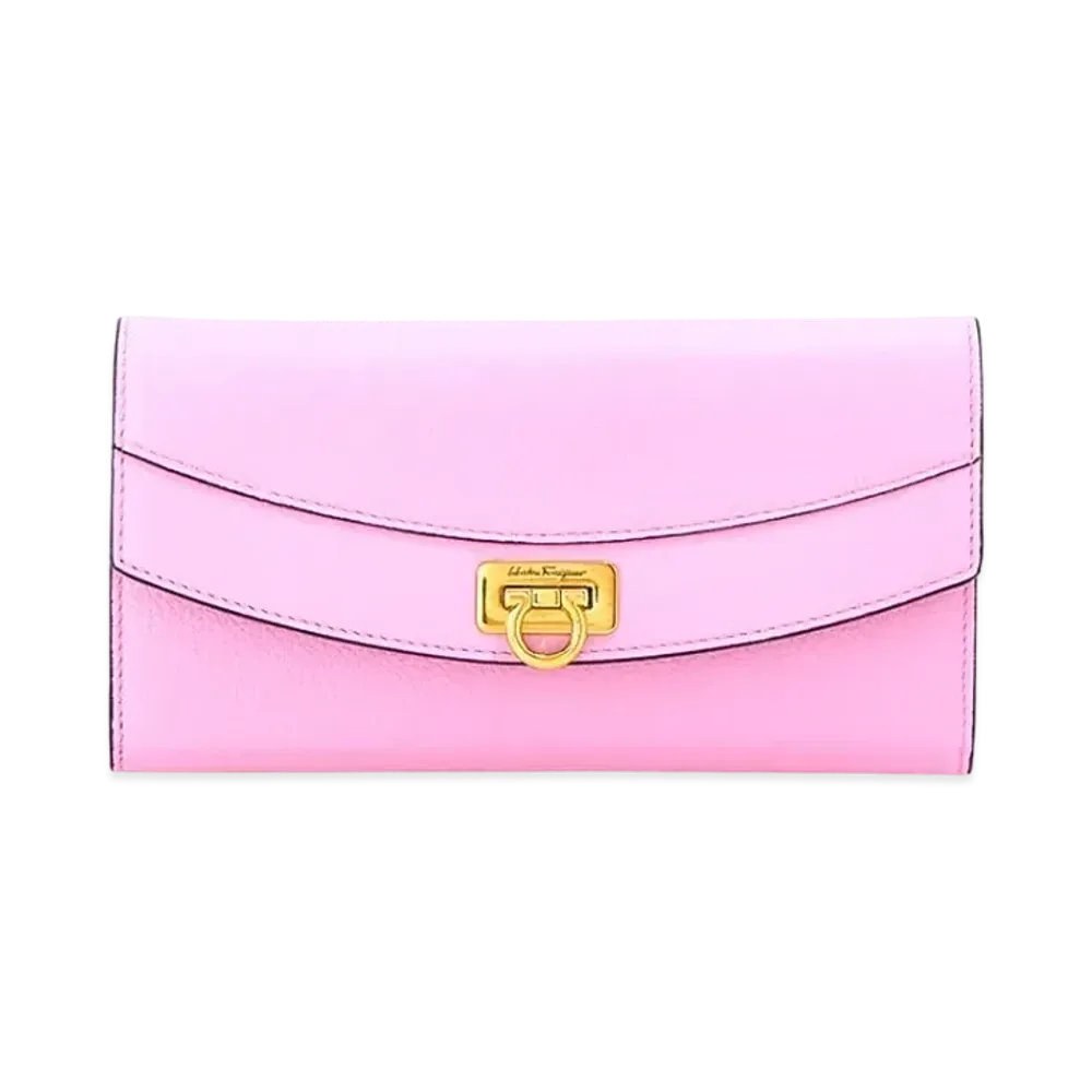 Salvatore Ferragamo Long Wallet "Flamingo/Black/Sand"