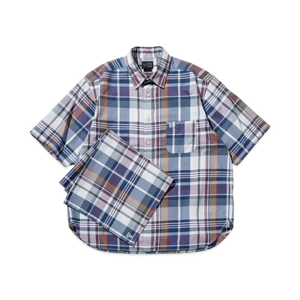 NEW ERA BLACK LABEL SS25 Short Sleeve Madras Check Shirt "Chrome"