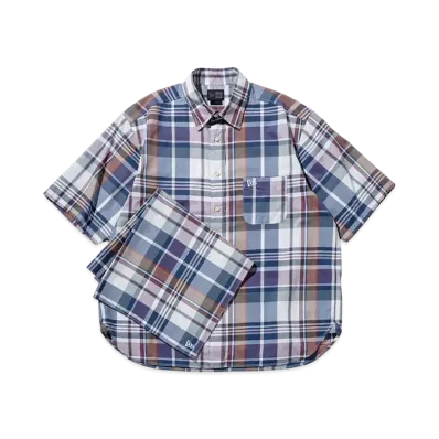 NEW ERA BLACK LABEL SS25 Short Sleeve Madras Check Shirt "Chrome"