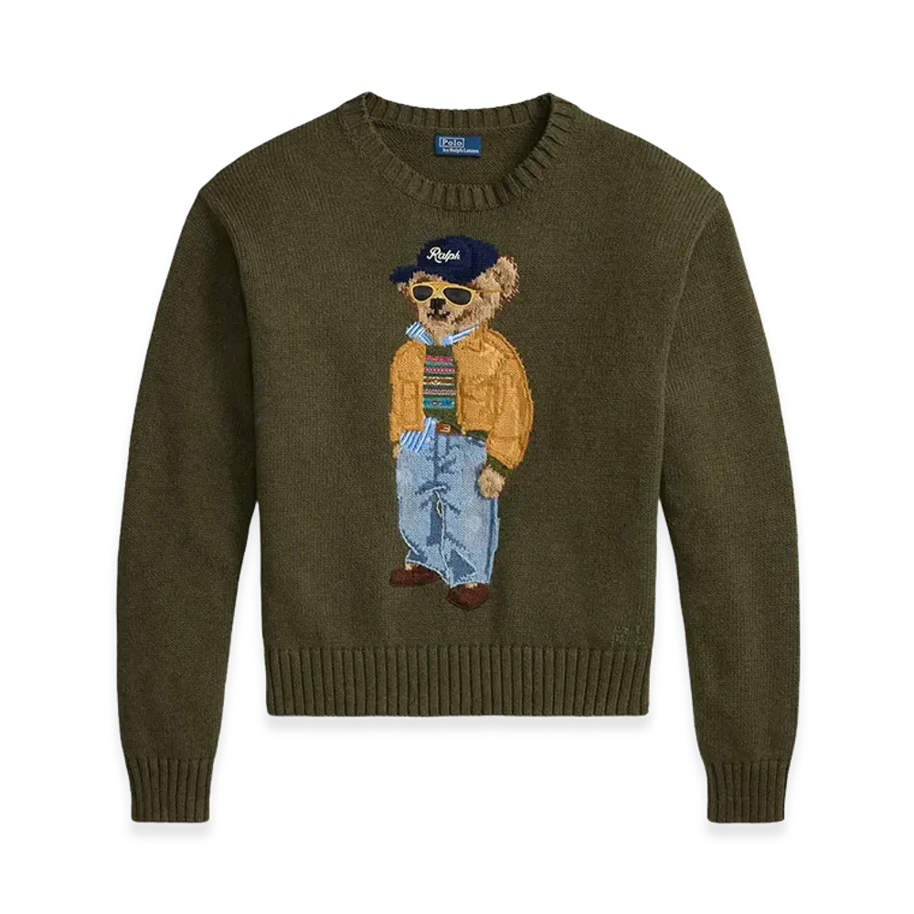 Polo Ralph Lauren Women's Polo Bear Cotton Sweater "Blue"
