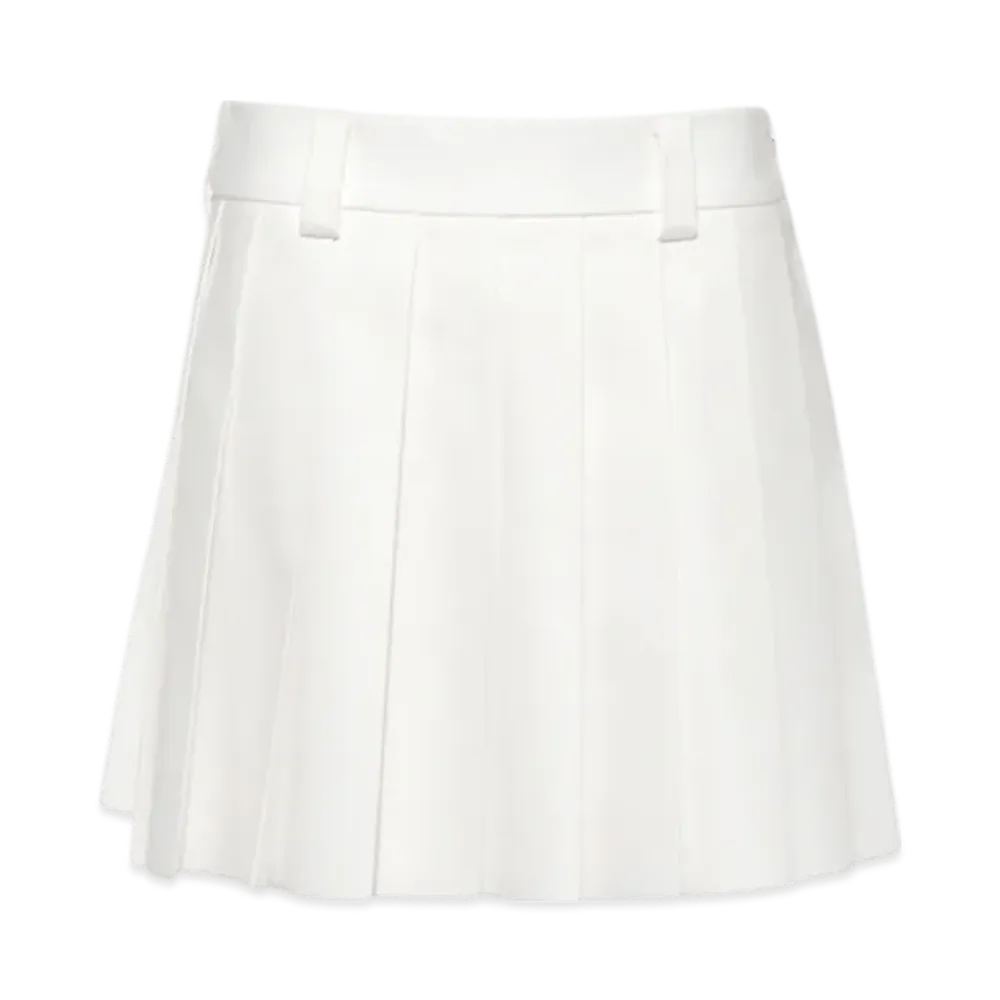 MIU MIU Women's Pleated Chino Mini Skirt "White"