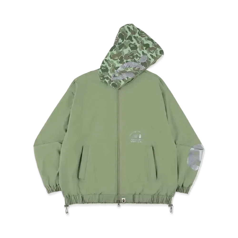 A BATHING APE NEW BALANCE SHARK HOODIE JK "Olive"