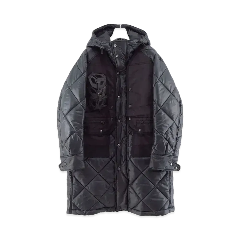 JUNYA WATANABE Ester Ripstop Quilting x Nylon Twill Innerraum Hooded Coat "Black"