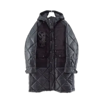 JUNYA WATANABE Ester Ripstop Quilting x Nylon Twill Innerraum Hooded Coat "Black"