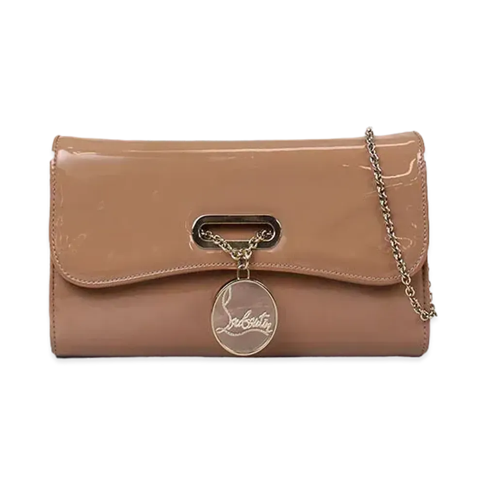 Christian Louboutin Riviera Enamel Chain Shoulder Bag "Beige"