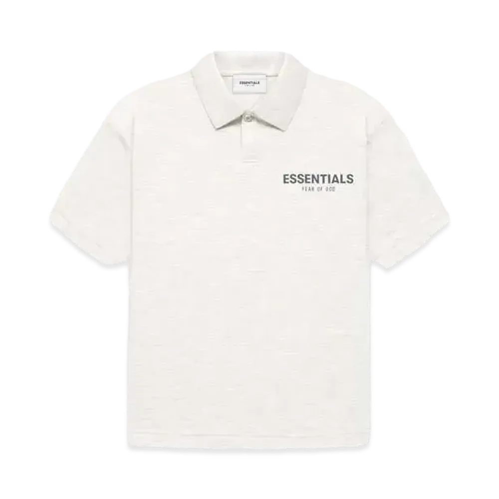 FEAR OF GOD ESSENTIALS KIDS SS POLO "Light Heather Oatmeal"