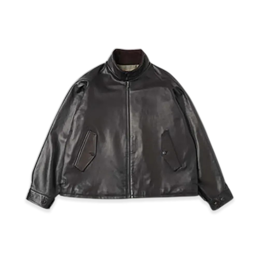 A.PRESSE Leather Driving Jacket "Brown"