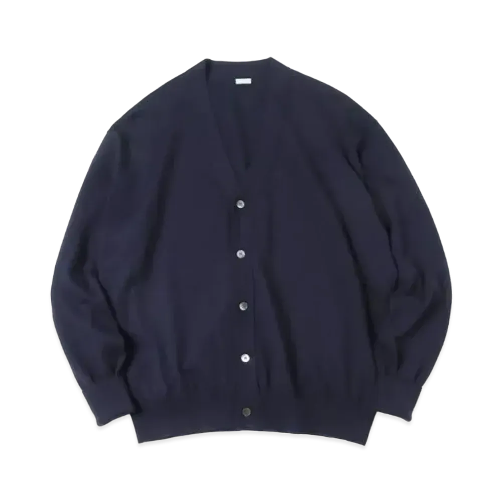 A.PRESSE Cotton Knit Cardigan "Navy"
