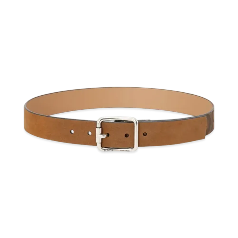 LOEWE Double Roller Curved Belt "Cognac/Vintage Palladium"