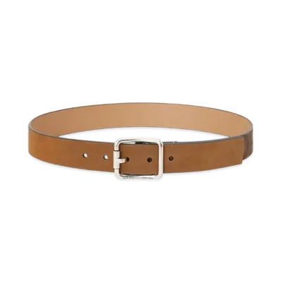 LOEWE Double Roller Curved Belt "Cognac/Vintage Palladium"