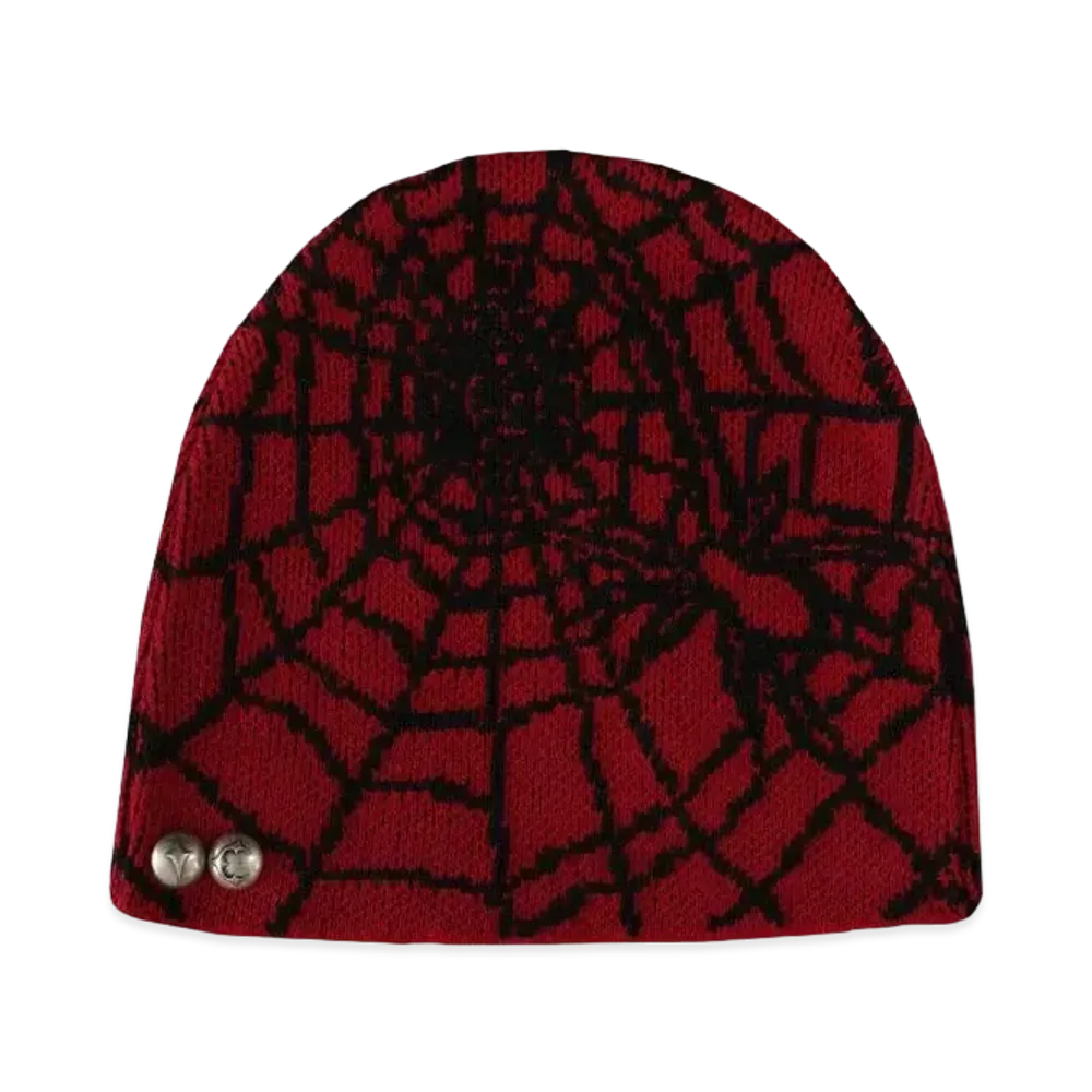 THUG CLUB Jacquard Web Stud Beanie "Red"