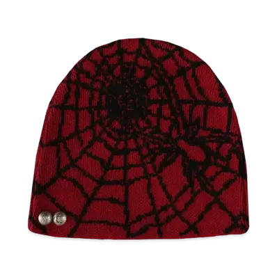 THUG CLUB Jacquard Web Stud Beanie "Red"