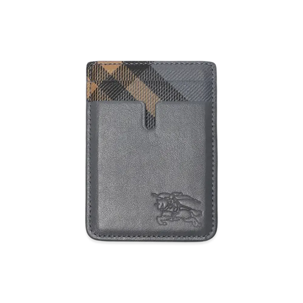 Burberry Pop Check Magnetic Card Case "Wave Blue"