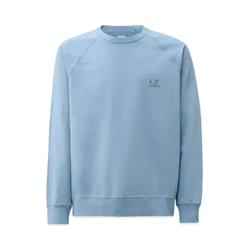 C.P. Company Light Fleece Logo Crewneck Sweatshirt "Pacific Coast Light Blue"