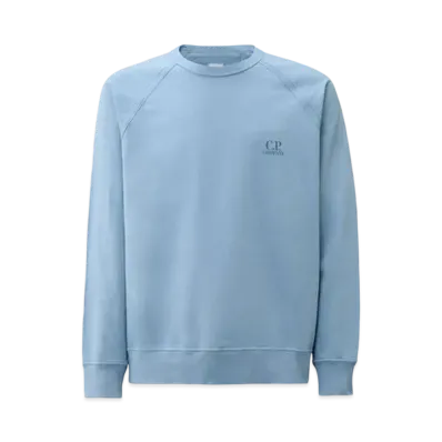 C.P. Company Light Fleece Logo Crewneck Sweatshirt "Pacific Coast Light Blue"