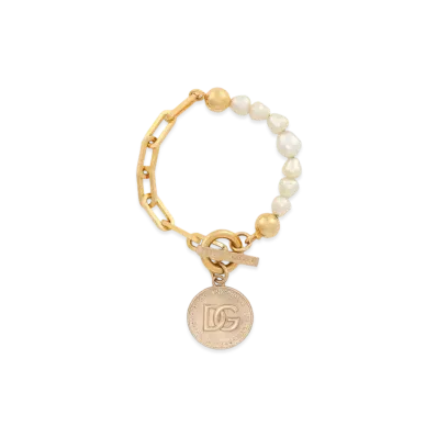 Dolce&Gabbana Link Bracelet With DG-Logo Coin "Gold"