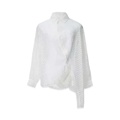 ANREALAGE Dot Organdy Ball Blouse "White"