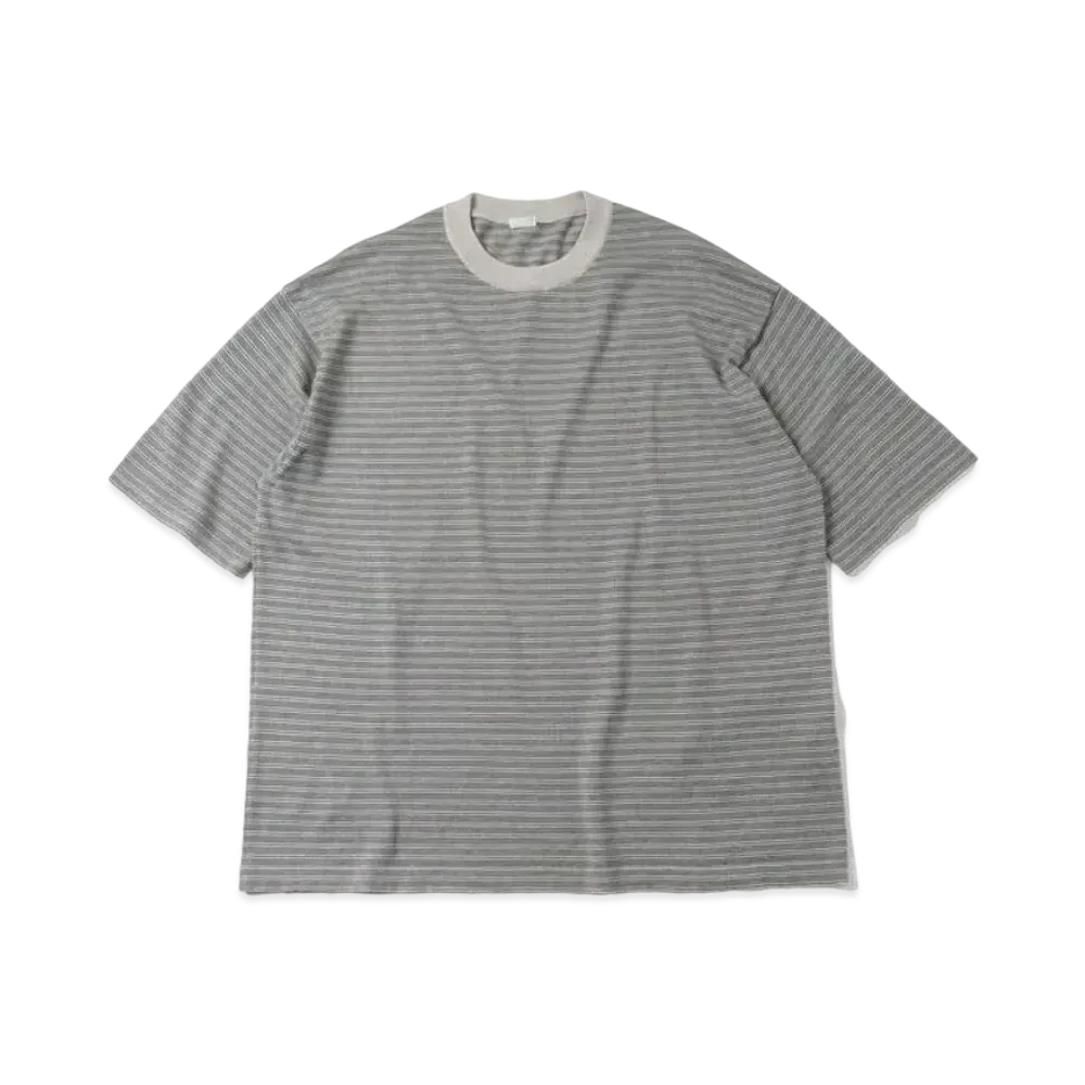 A.PRESSE High Gauge S/S Striped T-Shirt "Ecru Green"