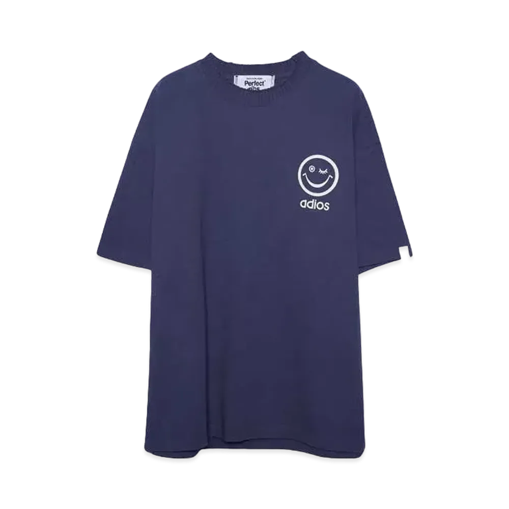 Perfect ribs (RELAX NO PROBLEM) Basic Short Sleeve T Shirts "Vintage Navy"