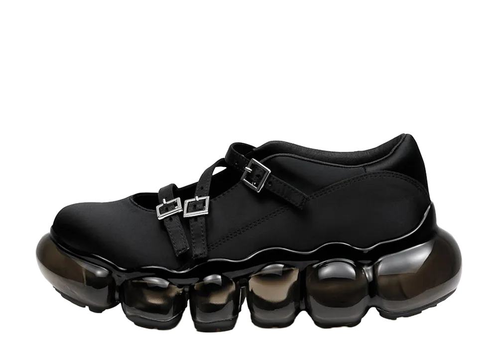 grounds Women's JEWELRY TRIPLE MARY JANE "Black Satin/Black"