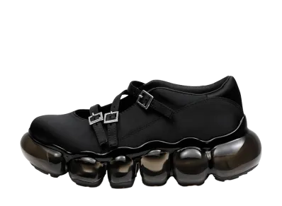 grounds Women's JEWELRY TRIPLE MARY JANE "Black Satin/Black"