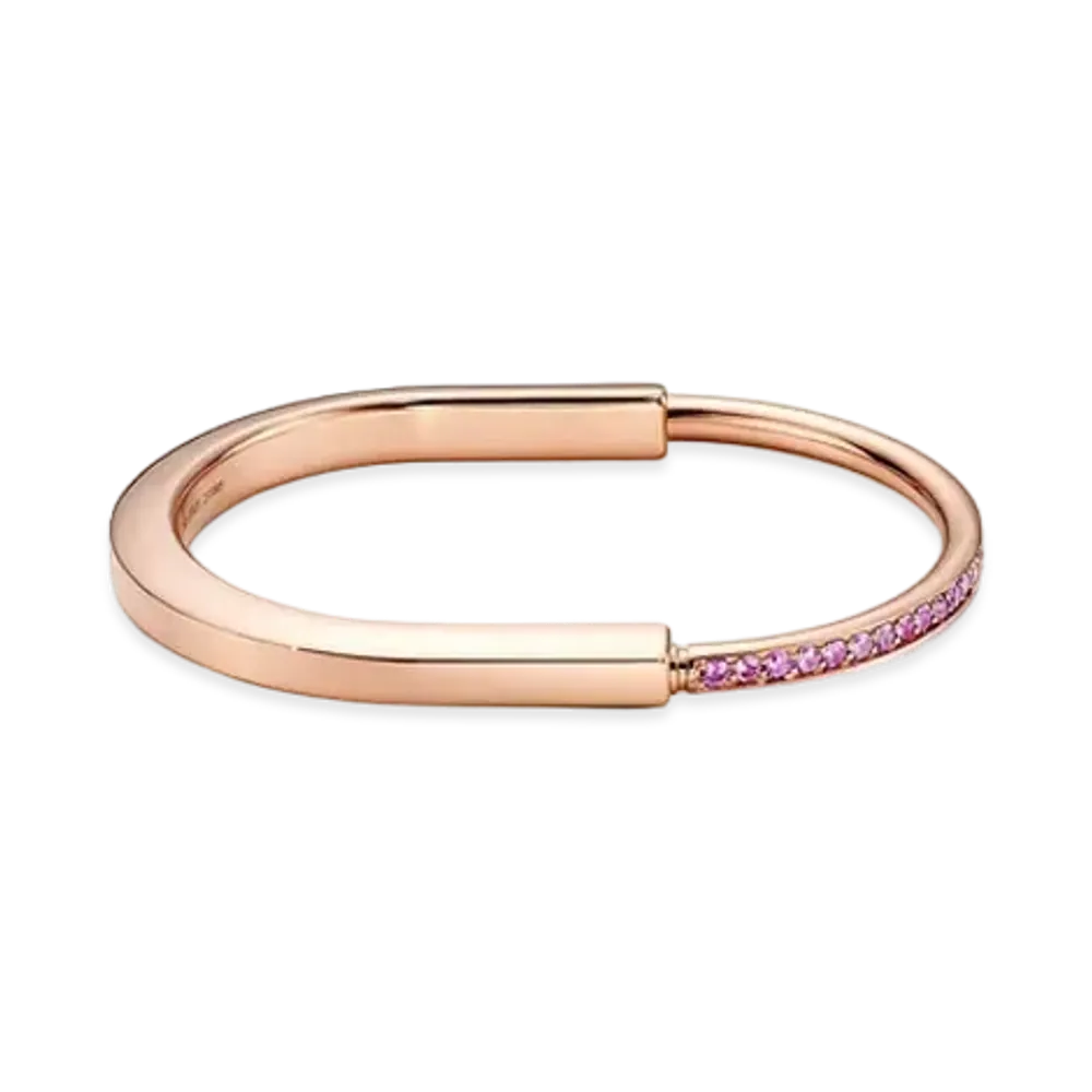 Tiffany & Co. Tiffany Lock Bangle with Sapphires 18K "Rose Gold"