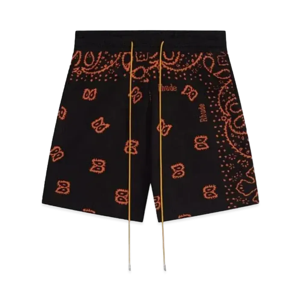 RHUDE Knit Bandana Shorts "Black"